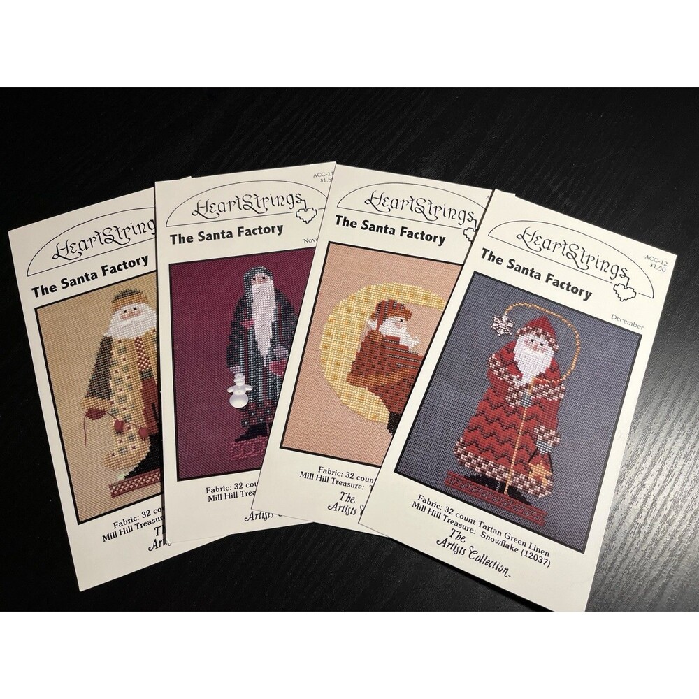 HeartStrings The Santa Factory Vintage Cross Stitch Patterns - Set of 4